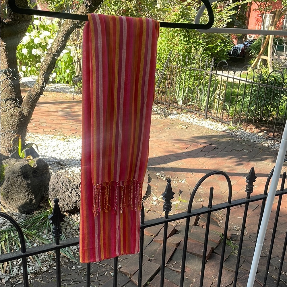 Striped Pink and Orange Scarf